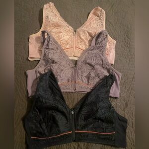 3 bras for $5. XL Nice Colors. Zip front closure.